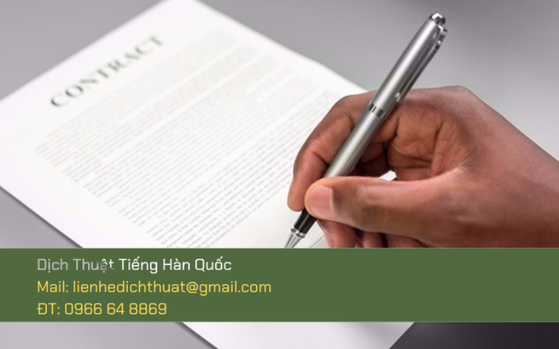 dịch hợp đồng mua bán tiếng Hàn
