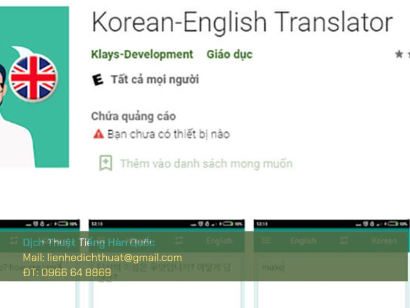phần mềm dịch thuật tiếng hàn